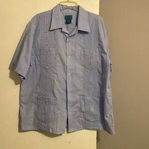 TropiCool Men’s Guayabara Embroidered Short Sleeve Button Down Shirt